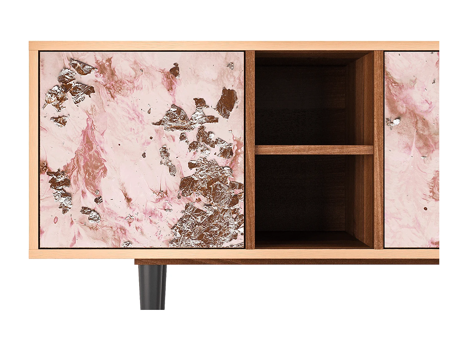 Meuble TV - 150х69х41 cm - T5 - Cotton Candy, Noyer