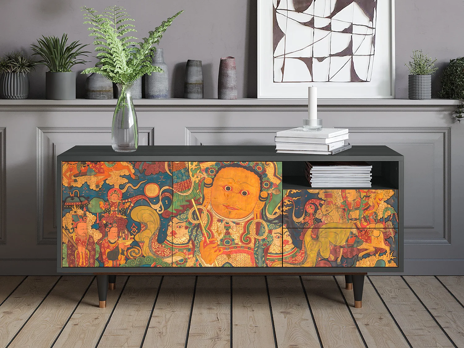 Meuble TV - 125х56х41 cm - T7 - God by Vaisravana , Anthracite