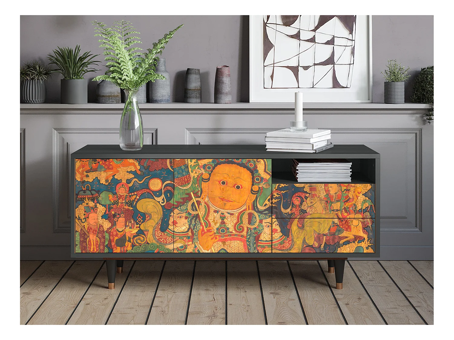 Meuble TV - 125х56х41 cm - T7 - God by Vaisravana , Anthracite