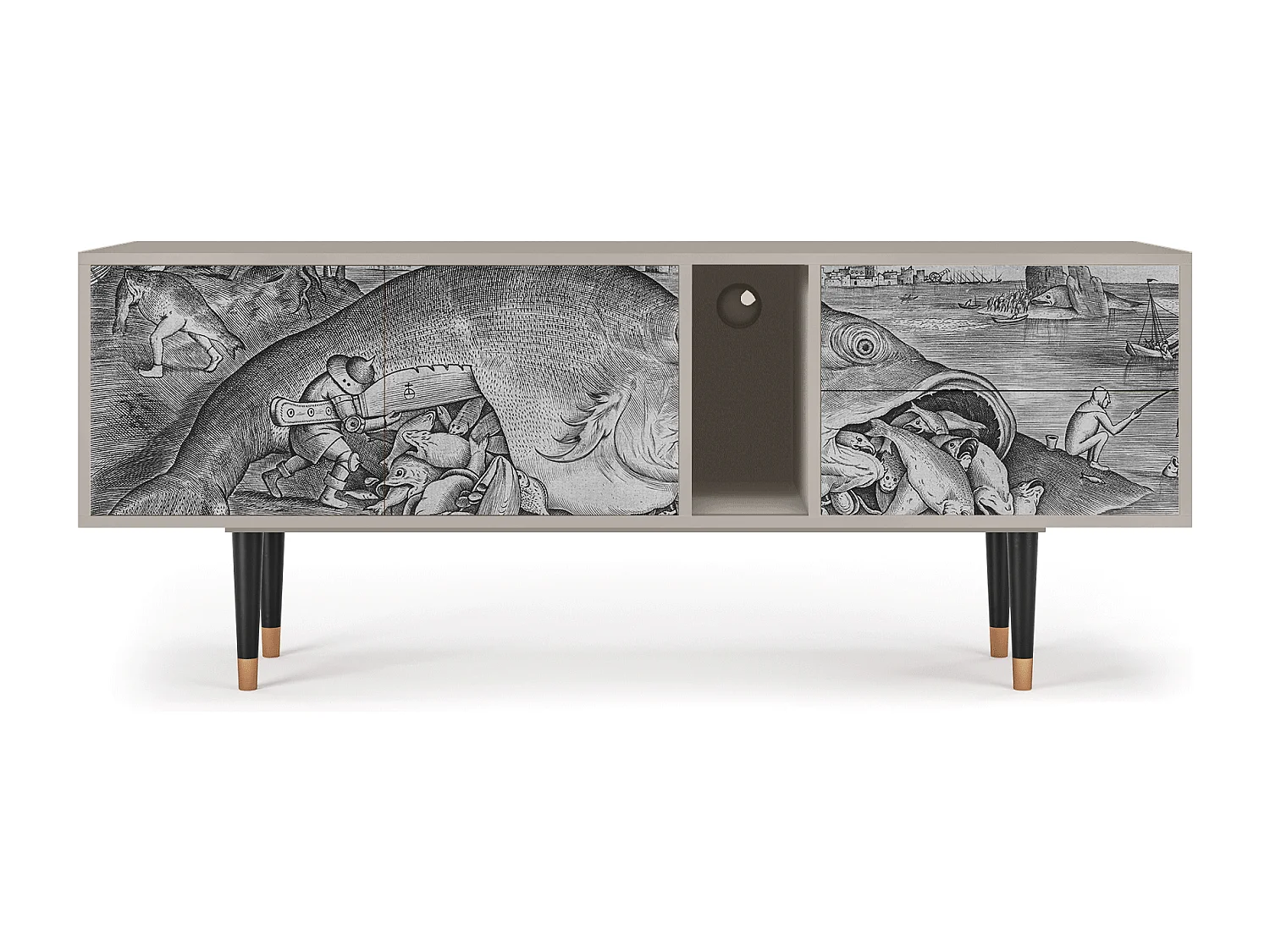 Mueble de TV - 170х69х48 cm - T1 - Big Fish Eat Little, Areia