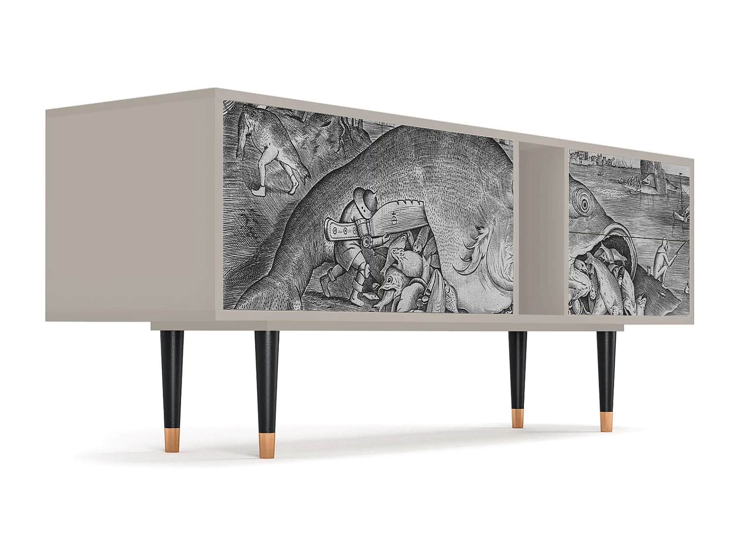 Mueble de TV - 170х69х48 cm - T1 - Big Fish Eat Little, Areia