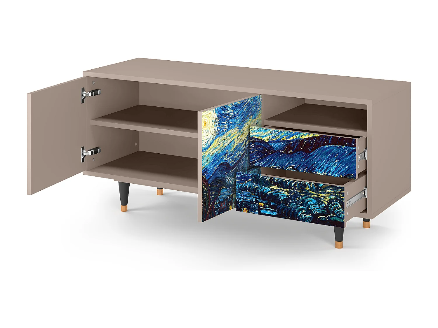 Meuble TV - 125х56х41 cm - T7 - The Starry Night  , Latte