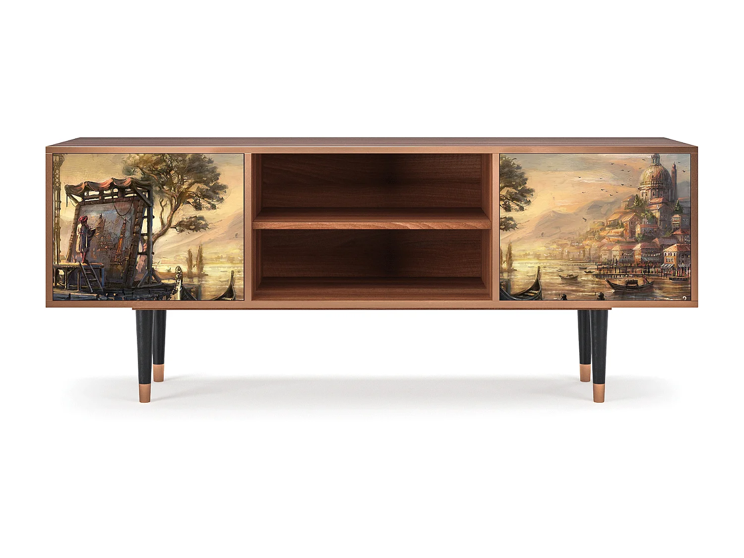 TV-meubel - 170х69х48 cm - T2 - Venice, Walnoot