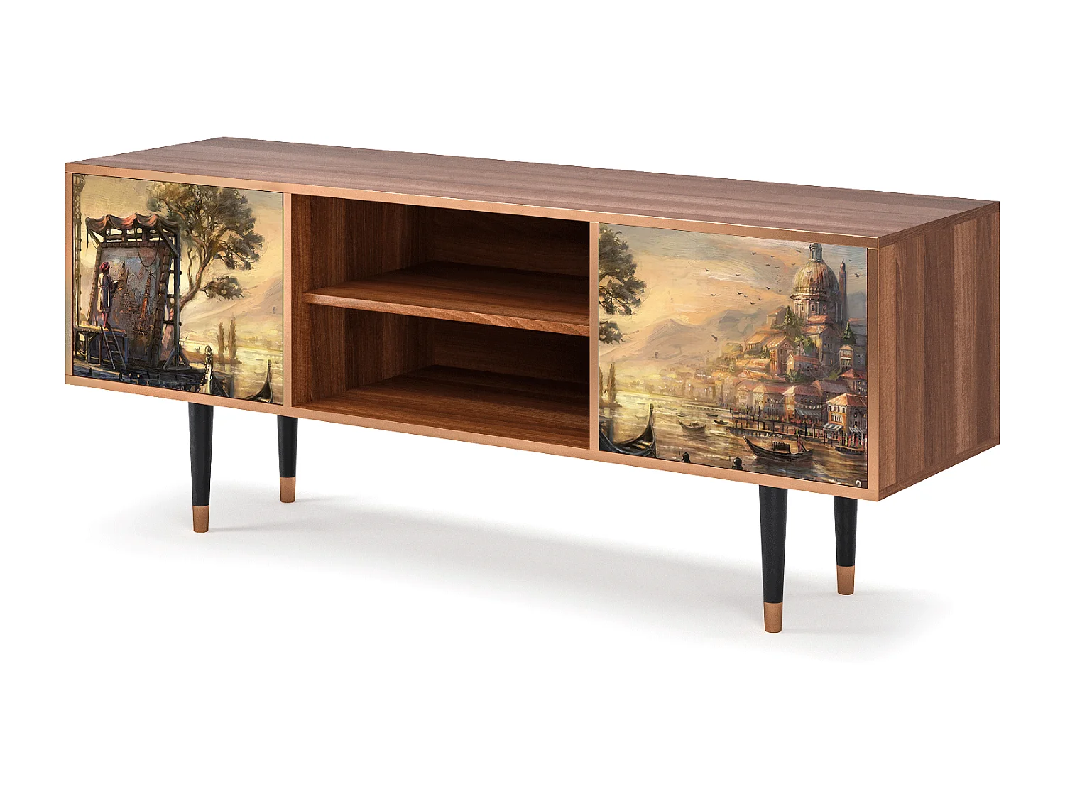 Mueble de TV - 170х69х48 cm - T2 - Venice, Nogueira