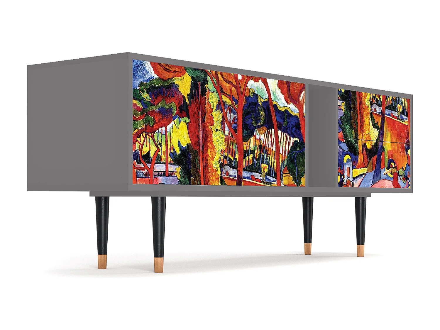 Meuble TV - 170х69х48 cm - T1 - The Turning Road, Gris