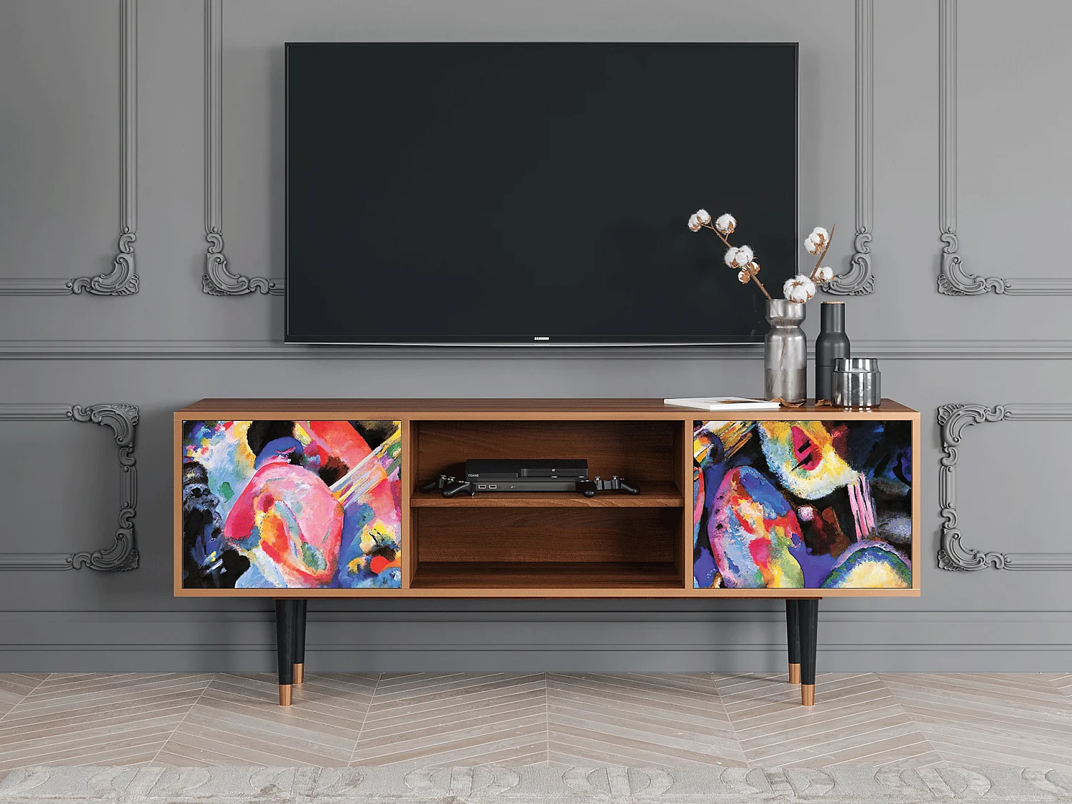 Mobile TV - 170х69х48 cm - T2 - Kandinsky, Noce
