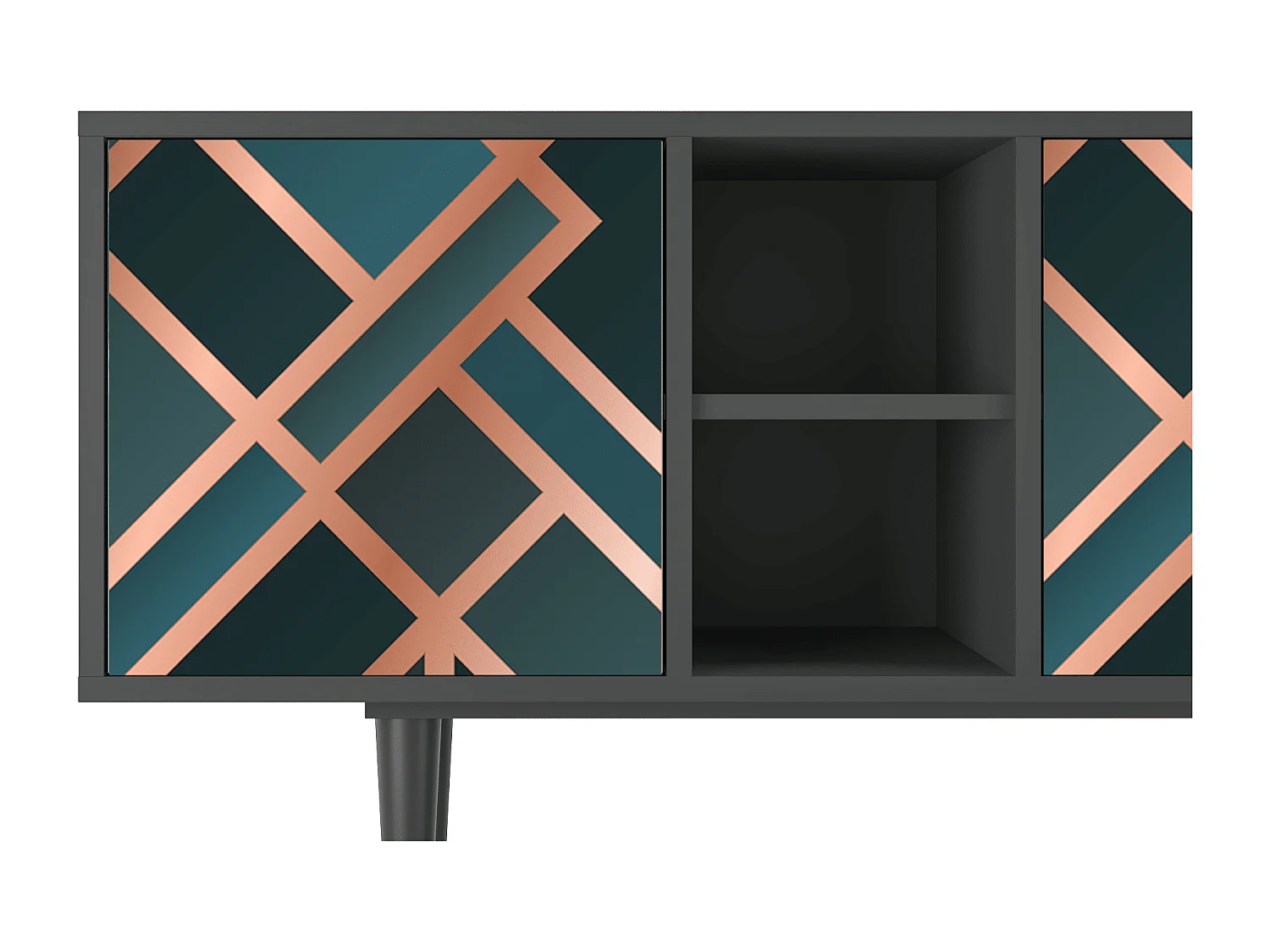 Meuble TV - 150х69х41 cm - T5 - Bronze Crossroad, Anthracite