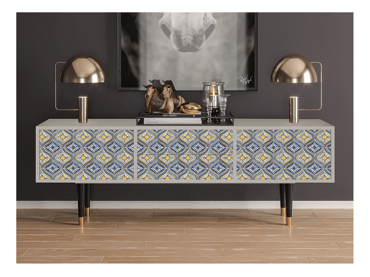 Meuble TV - 170х59х48 cm - T4 - Illusory Pattern, Sable