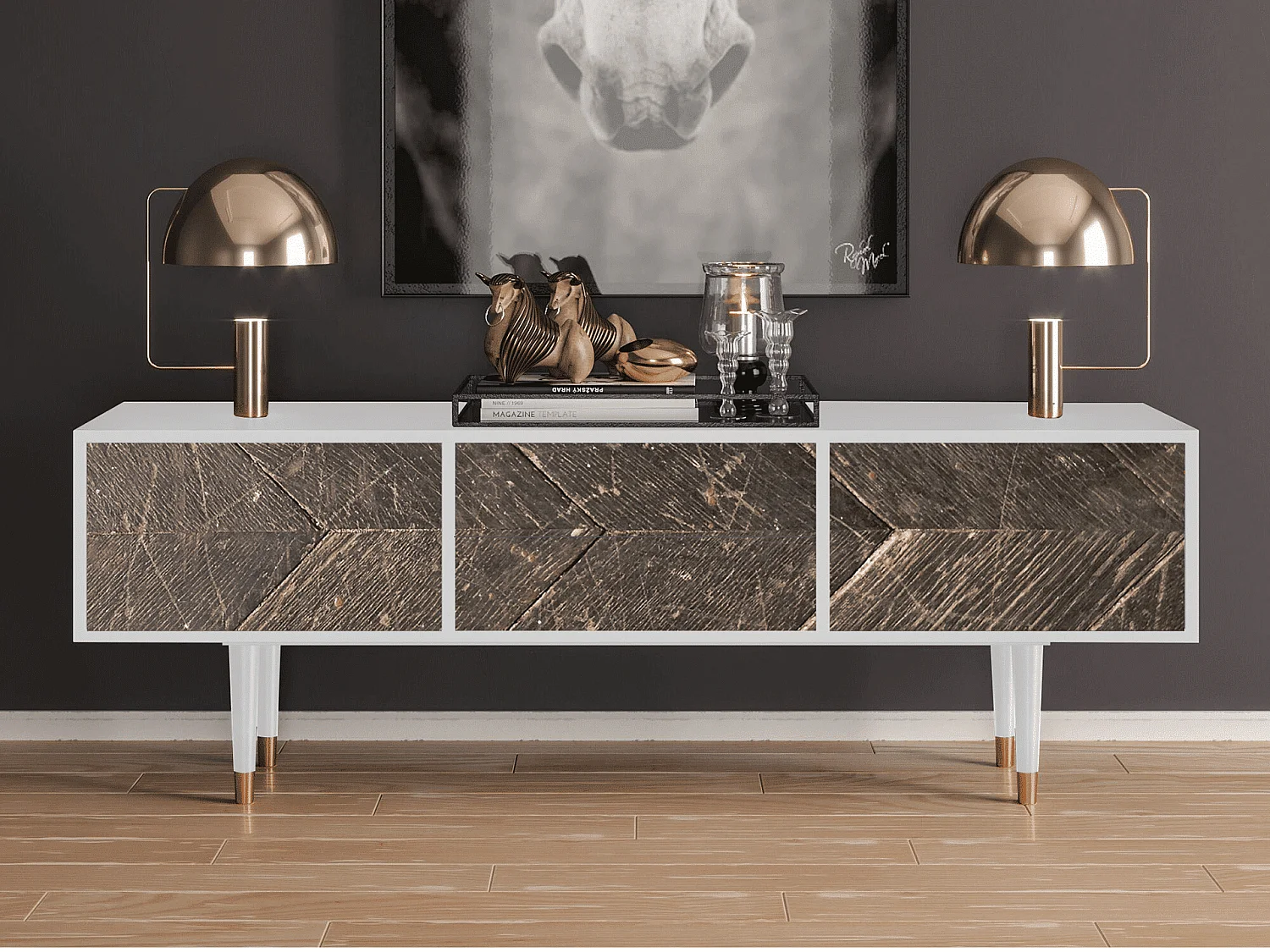 Meuble TV - 170х59х48 cm - T4 - Wise Tree, Blanc