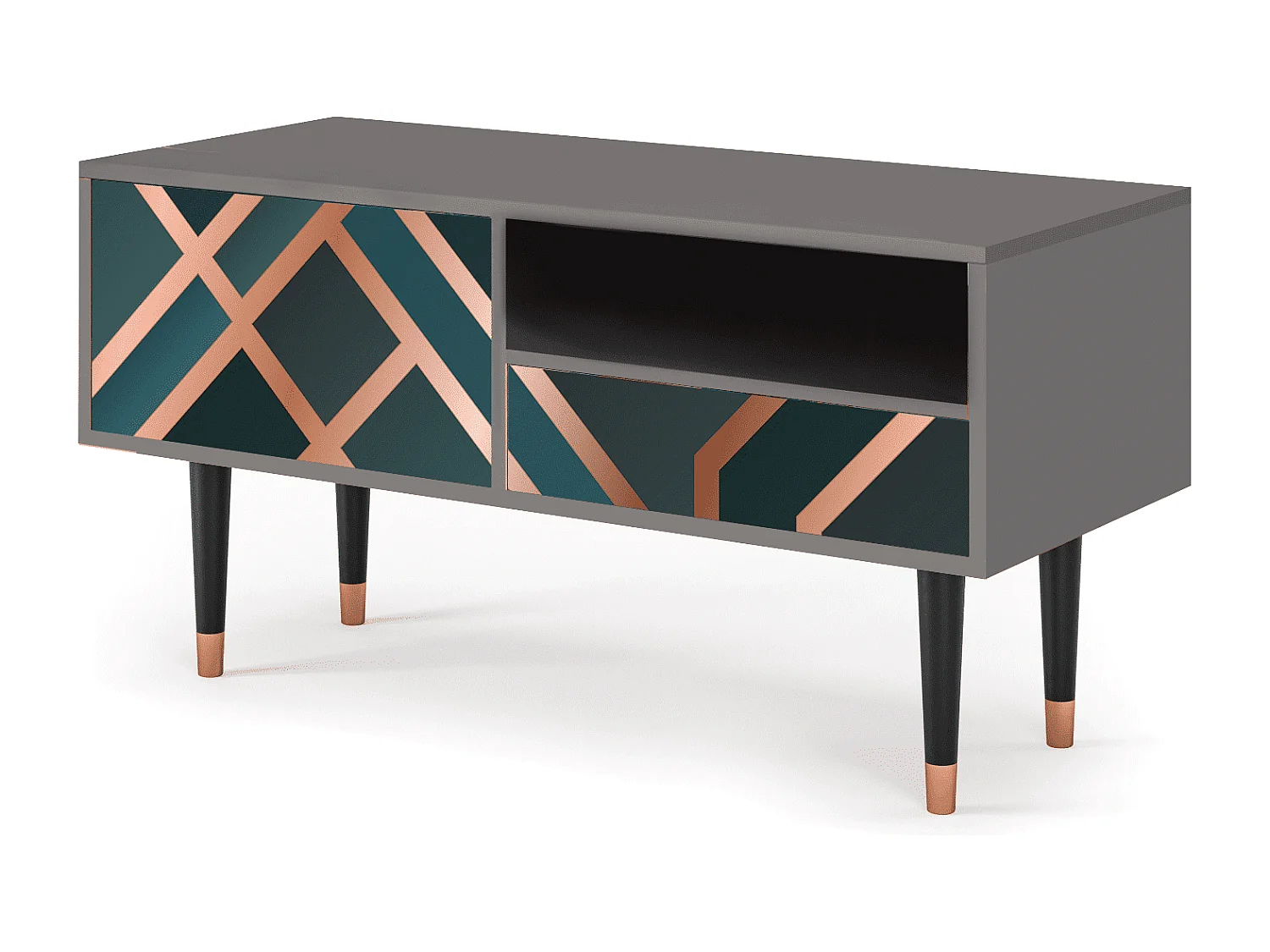 Mobile TV - 115х59х48 cm - T3 - Bronze Crossroad, Grigio