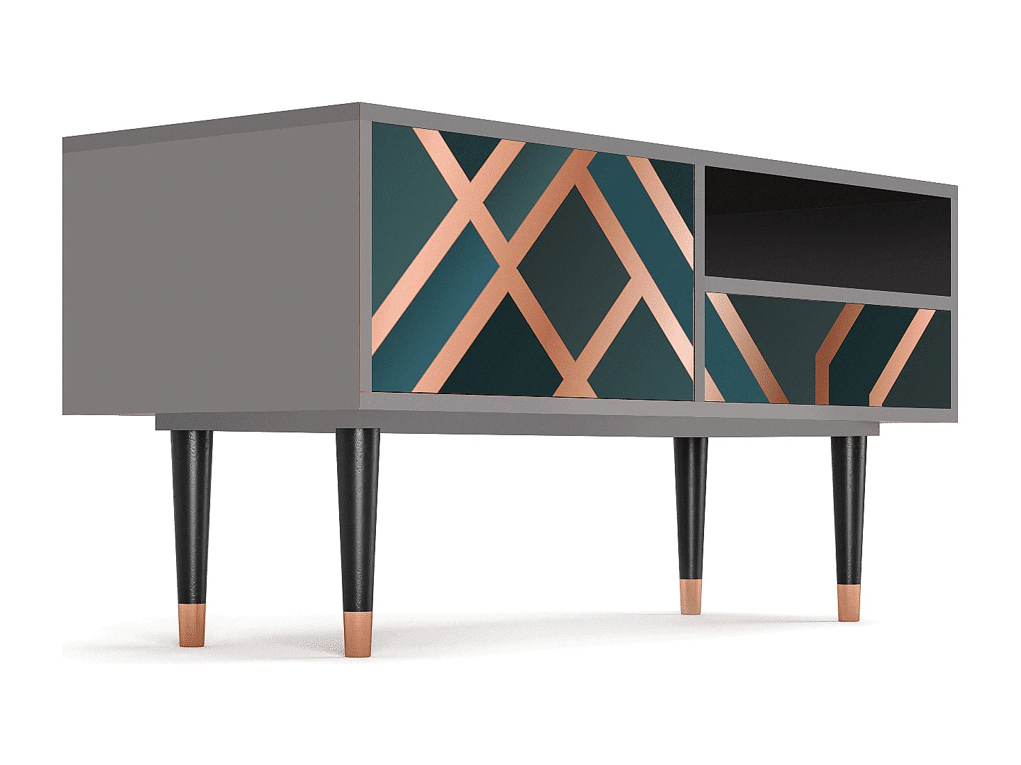 Mobile TV - 115х59х48 cm - T3 - Bronze Crossroad, Grigio