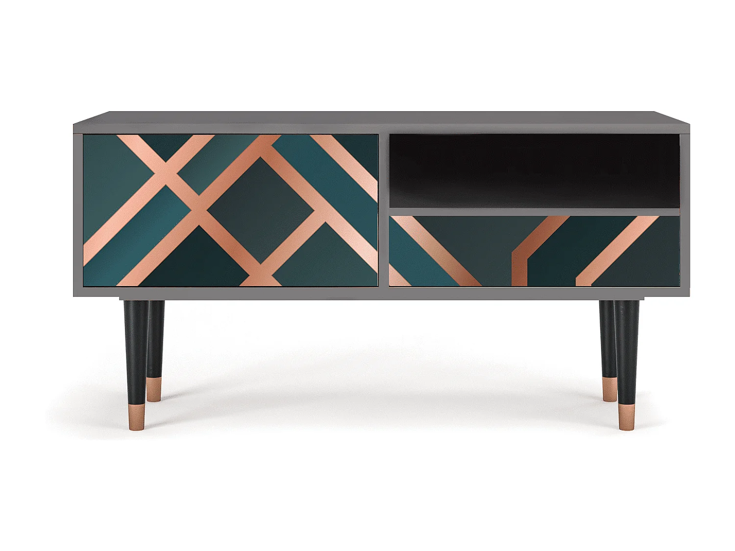 Meuble TV - 115х59х48 cm - T3 - Bronze Crossroad, Gris