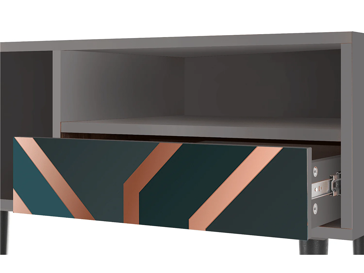 Meuble TV - 115х59х48 cm - T3 - Bronze Crossroad, Gris