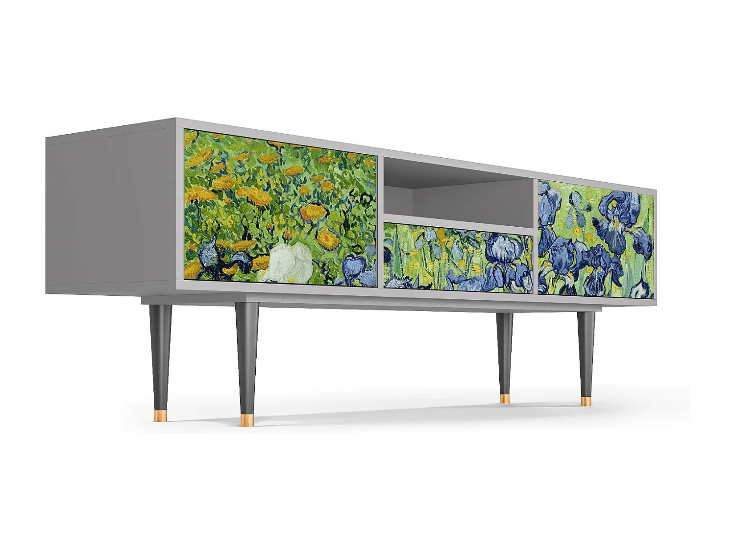 Mueble de TV - 170х59х41 cm - T6 - Irises , Cinza