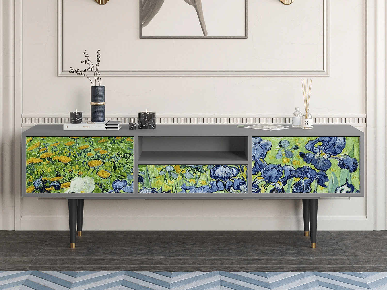 TV-meubel - 170х59х41 cm - T6 - Irises , Grijs