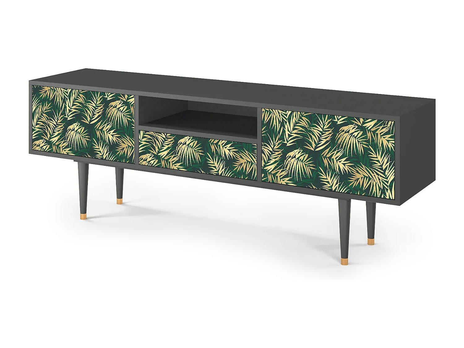 Meuble TV - 170х59х41 cm - T6 - Sunny Palm Tree, Anthracite