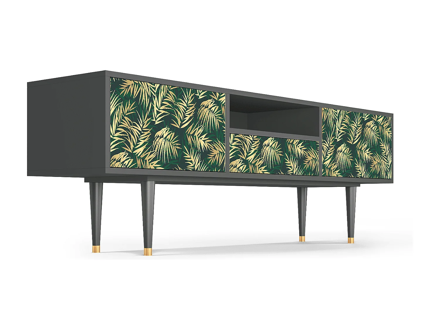 Meuble TV - 170х59х41 cm - T6 - Sunny Palm Tree, Anthracite