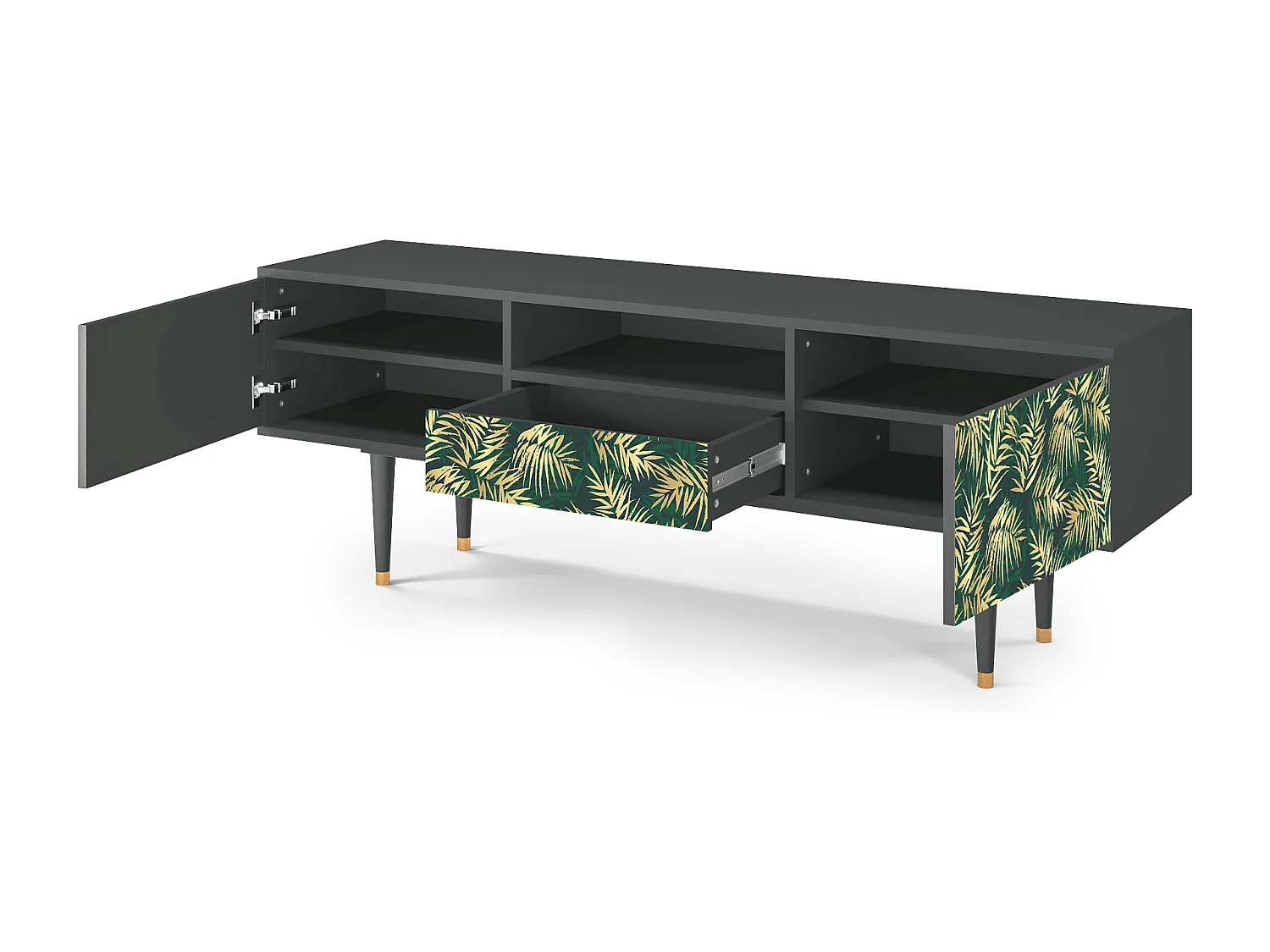 Meuble TV - 170х59х41 cm - T6 - Sunny Palm Tree, Anthracite