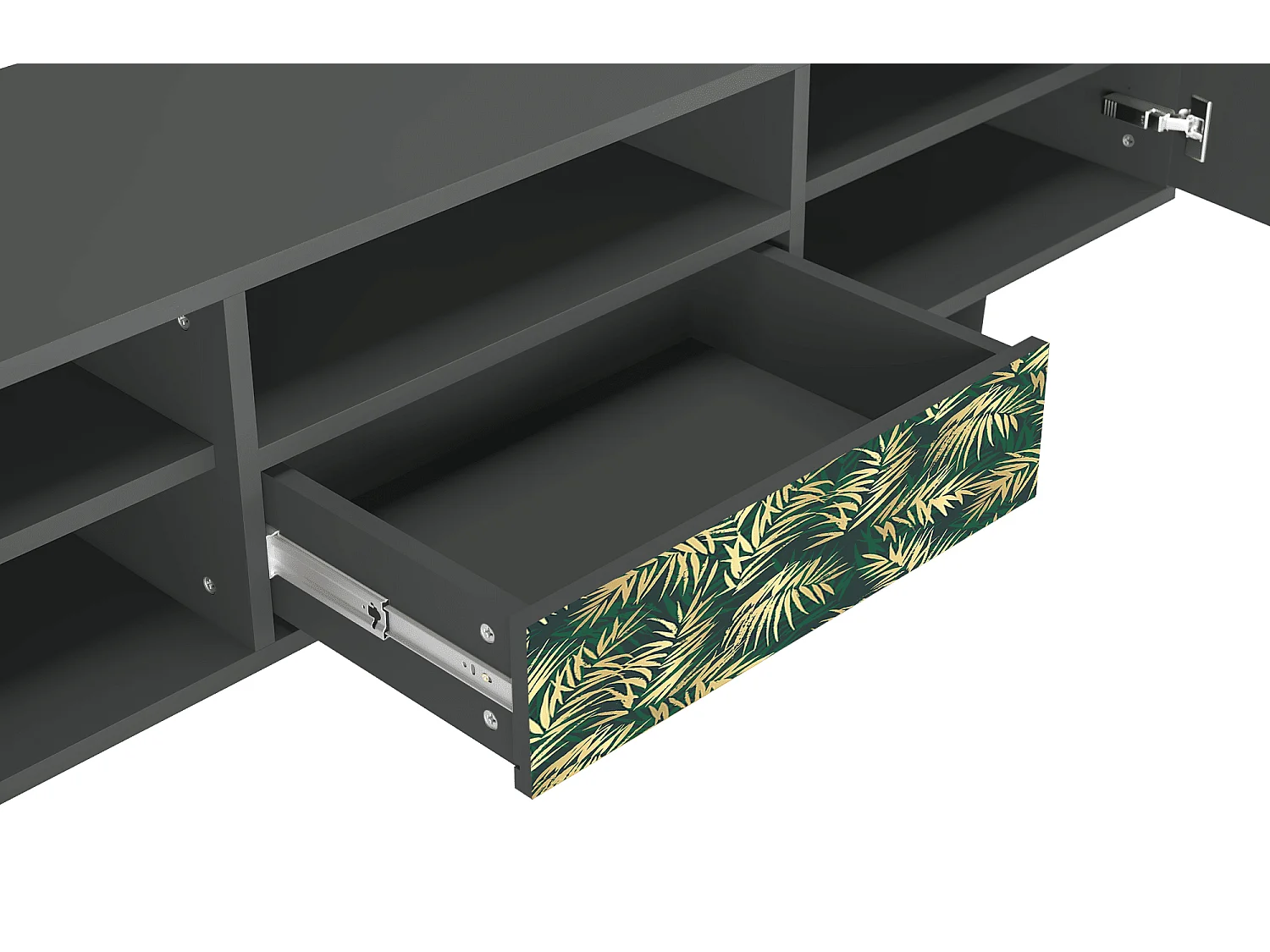 Meuble TV - 170х59х41 cm - T6 - Sunny Palm Tree, Anthracite