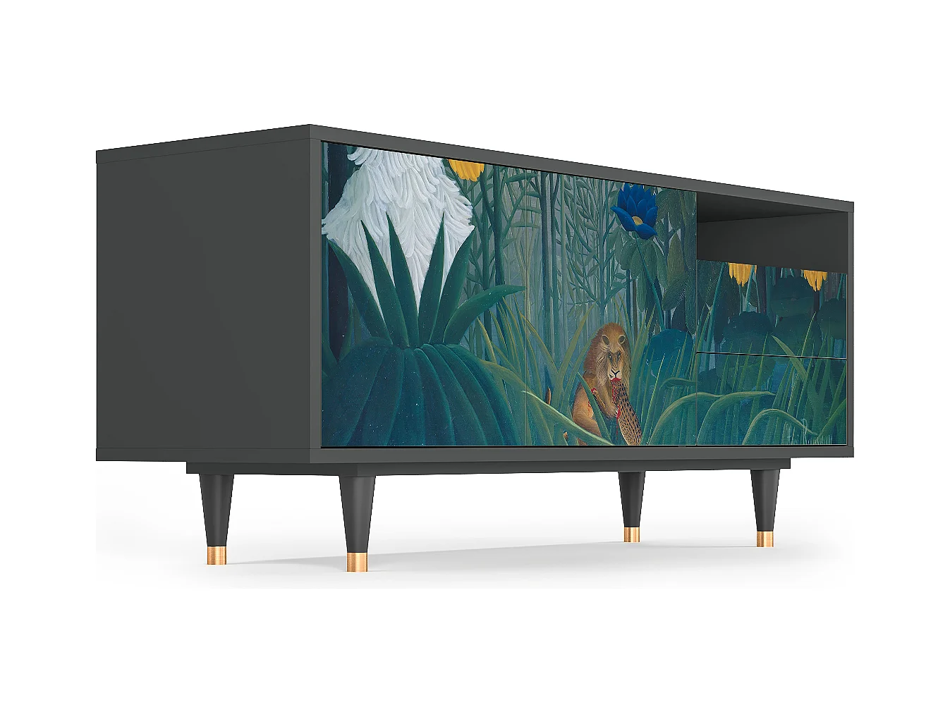 Meuble TV - 125х56х41 cm - T7 - The Repast of the Lion, Anthracite