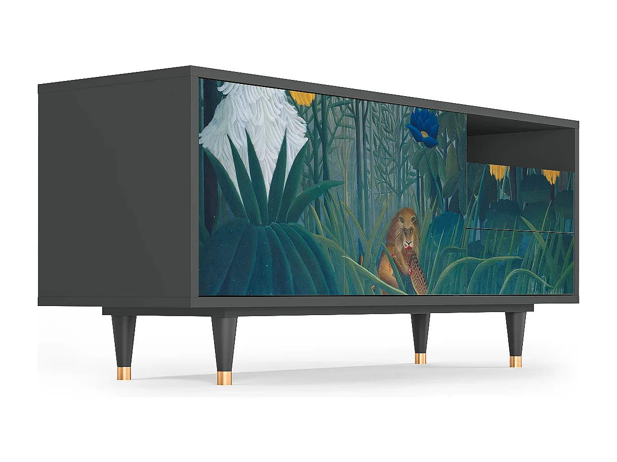 Meuble TV - 125х56х41 cm - T7 - The Repast of the Lion, Anthracite