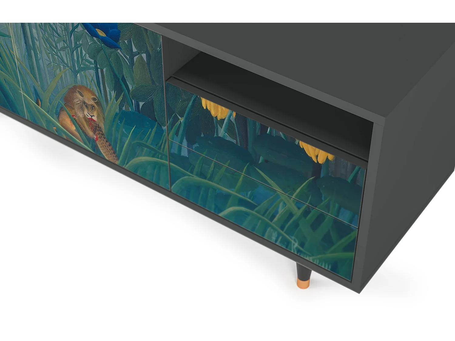 Meuble TV - 125х56х41 cm - T7 - The Repast of the Lion, Anthracite