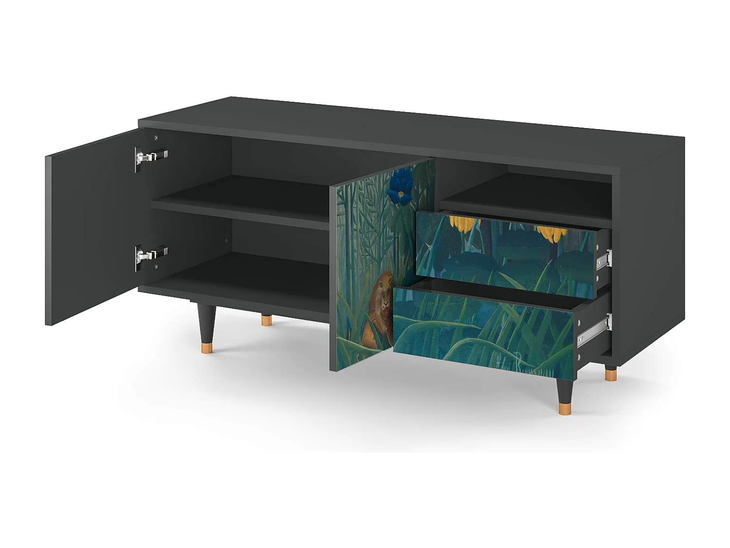 Meuble TV - 125х56х41 cm - T7 - The Repast of the Lion, Anthracite