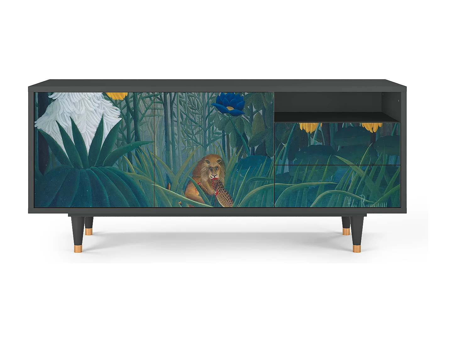 Meuble TV - 125х56х41 cm - T7 - The Repast of the Lion, Anthracite