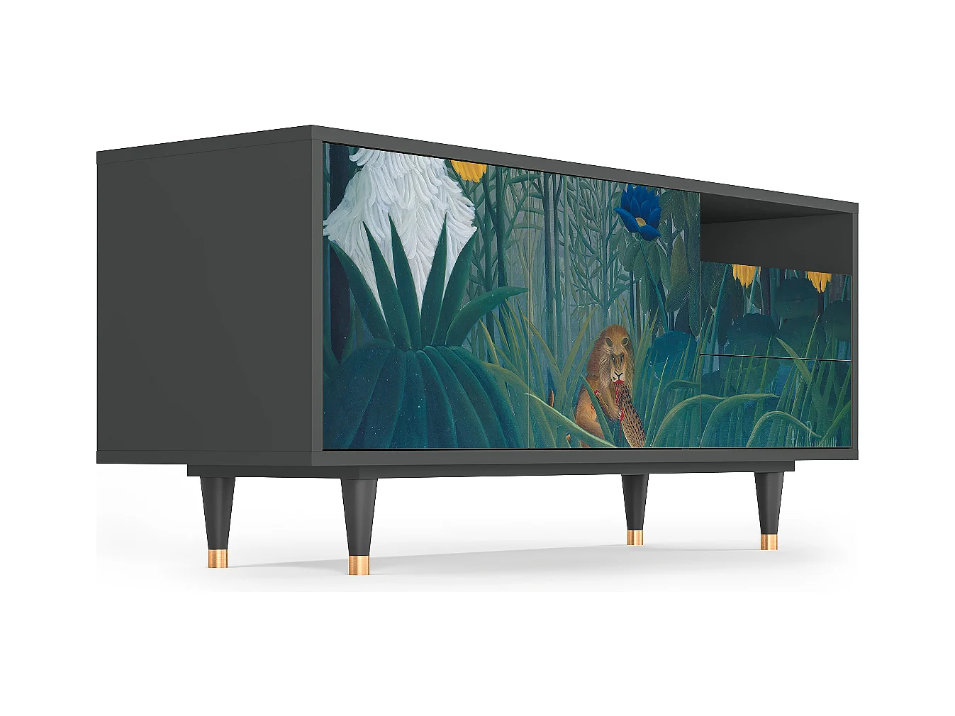 Meuble TV - 125х56х41 cm - T7 - The Repast of the Lion, Anthracite