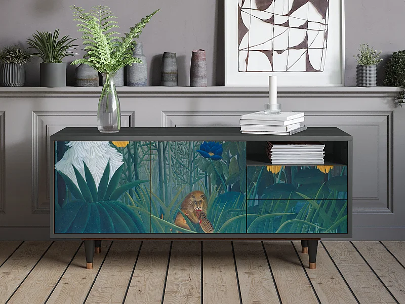 Meuble TV - 125х56х41 cm - T7 - The Repast of the Lion, Anthracite