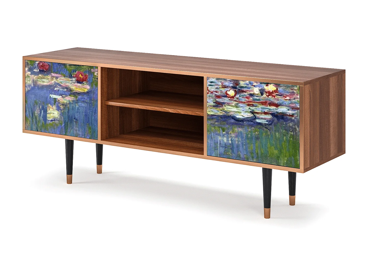 Mueble de TV - 170х69х48 cm - T2 - The water lily pond  , Nogal