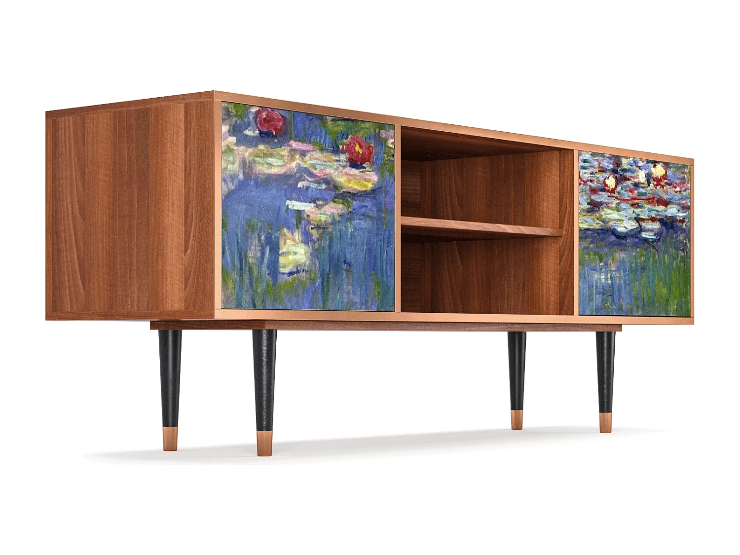 Mueble de TV - 170х69х48 cm - T2 - The water lily pond  , Nogal