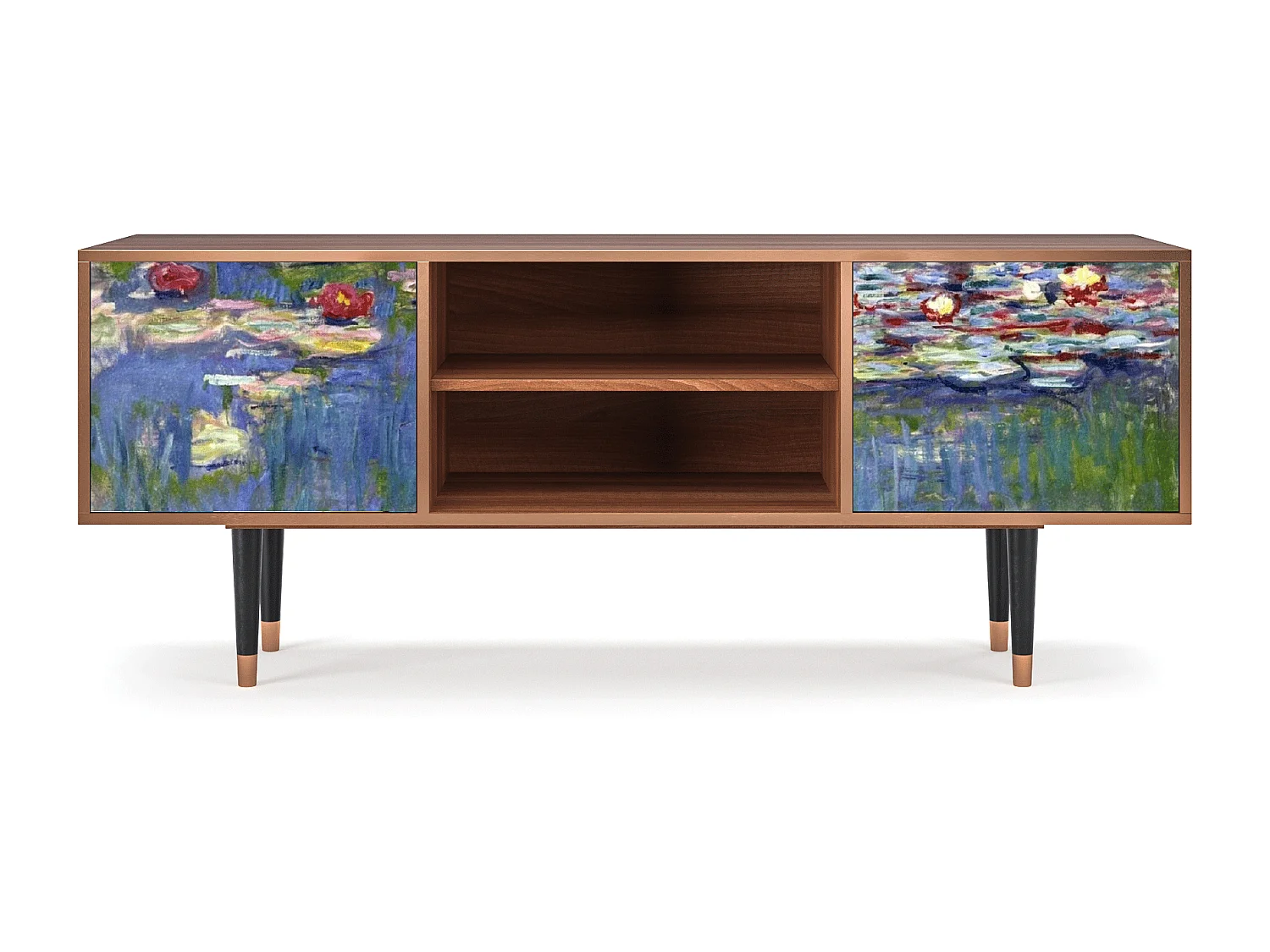 Meuble TV - 170х69х48 cm - T2 - The water lily pond  , Noyer