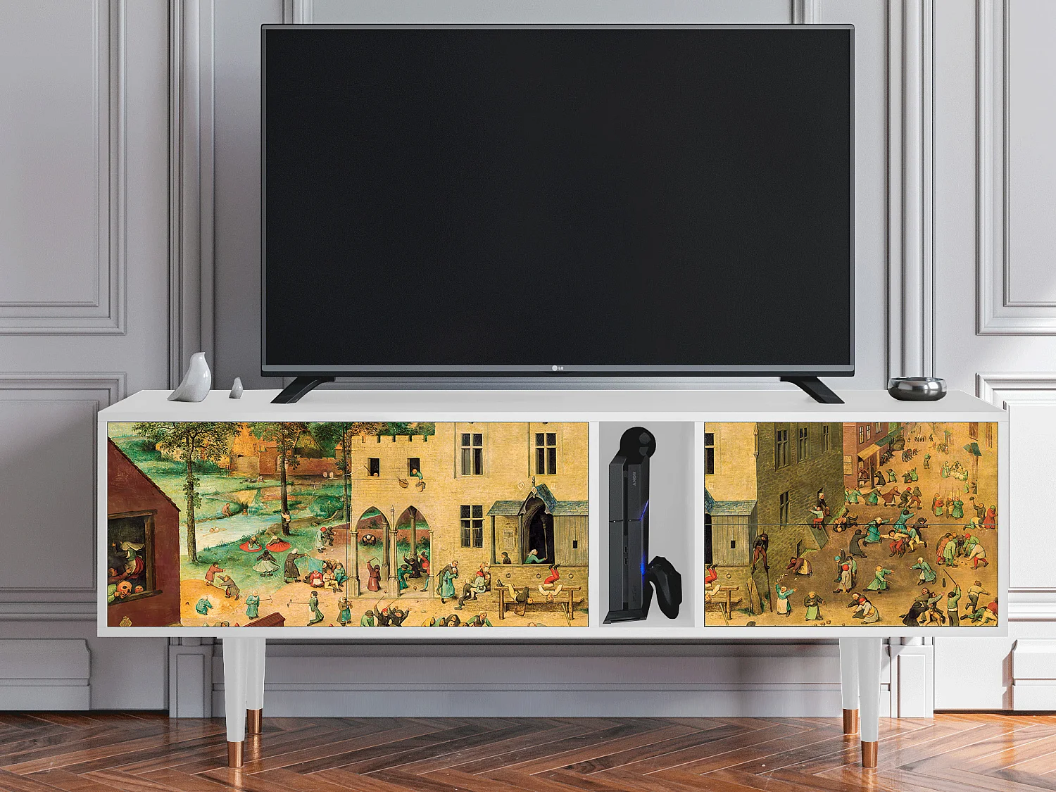 Szafka RTV - 170х69х48 cm - T1 - Children Games, Biały