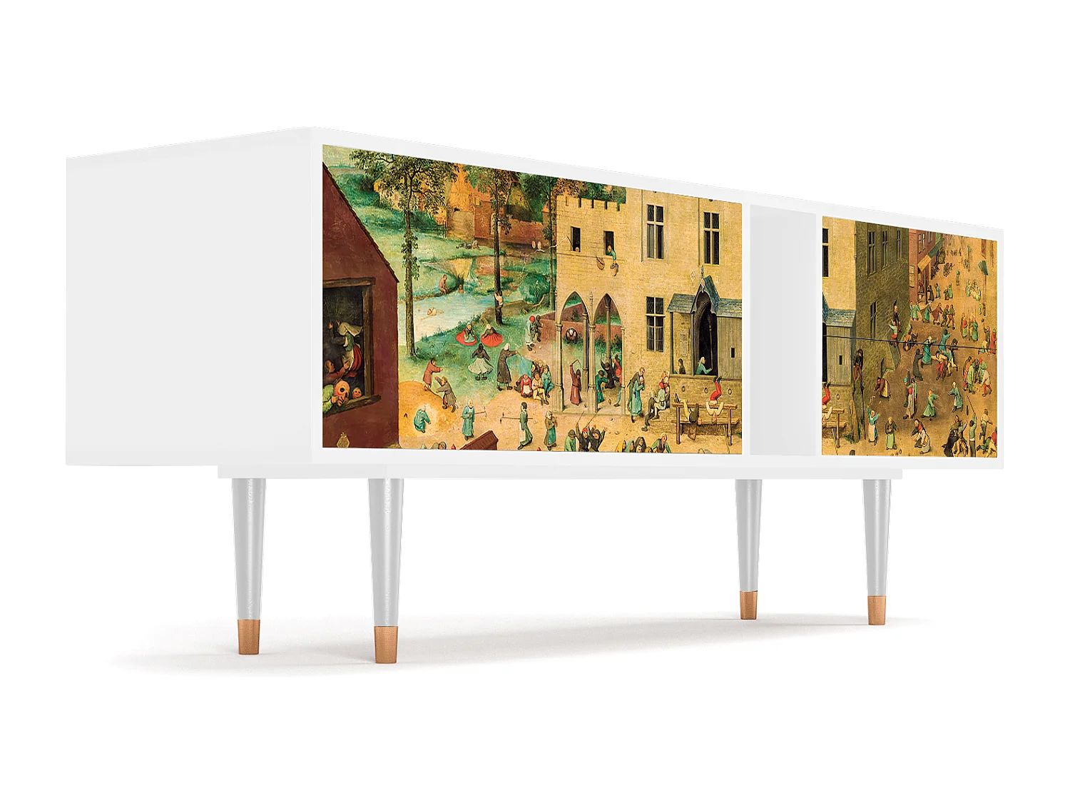 Szafka RTV - 170х69х48 cm - T1 - Children Games, Biały