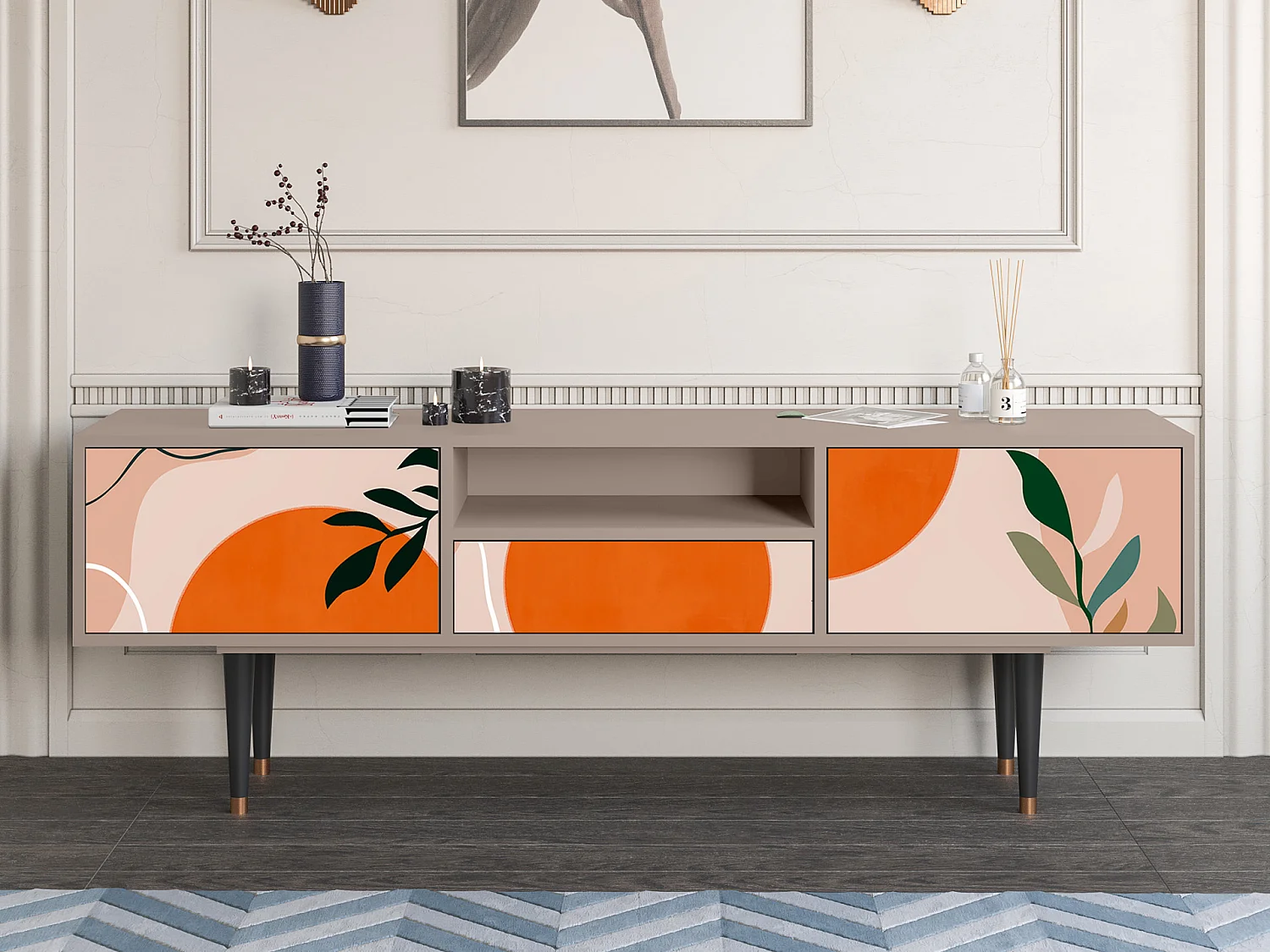 Meuble TV - 170х59х41 cm - T6 - Artwork, Latte