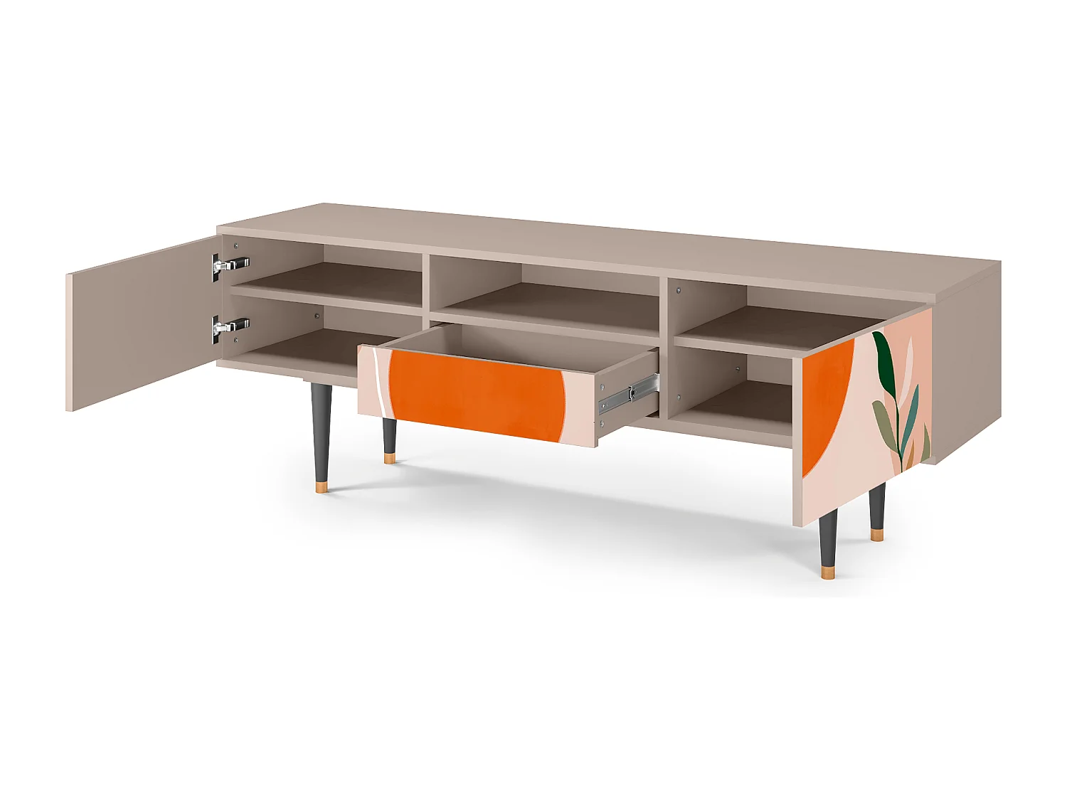 Meuble TV - 170х59х41 cm - T6 - Artwork, Latte