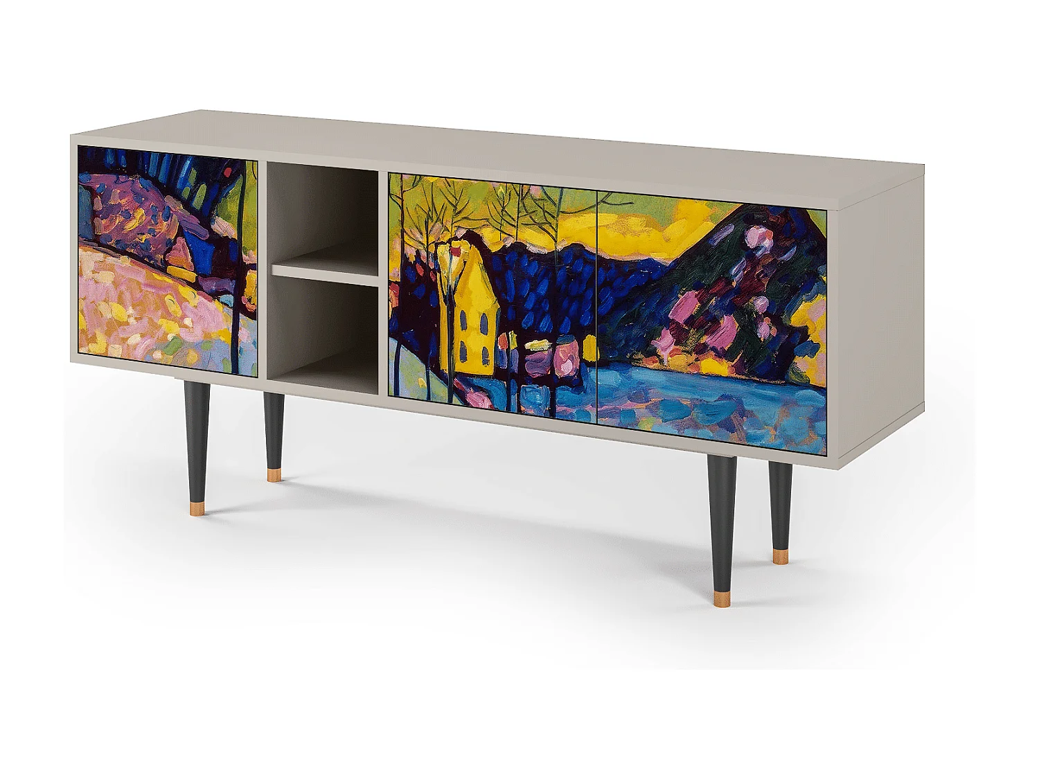 Meuble TV - 150х69х41 cm - T5 - Winter Landscape, Sable