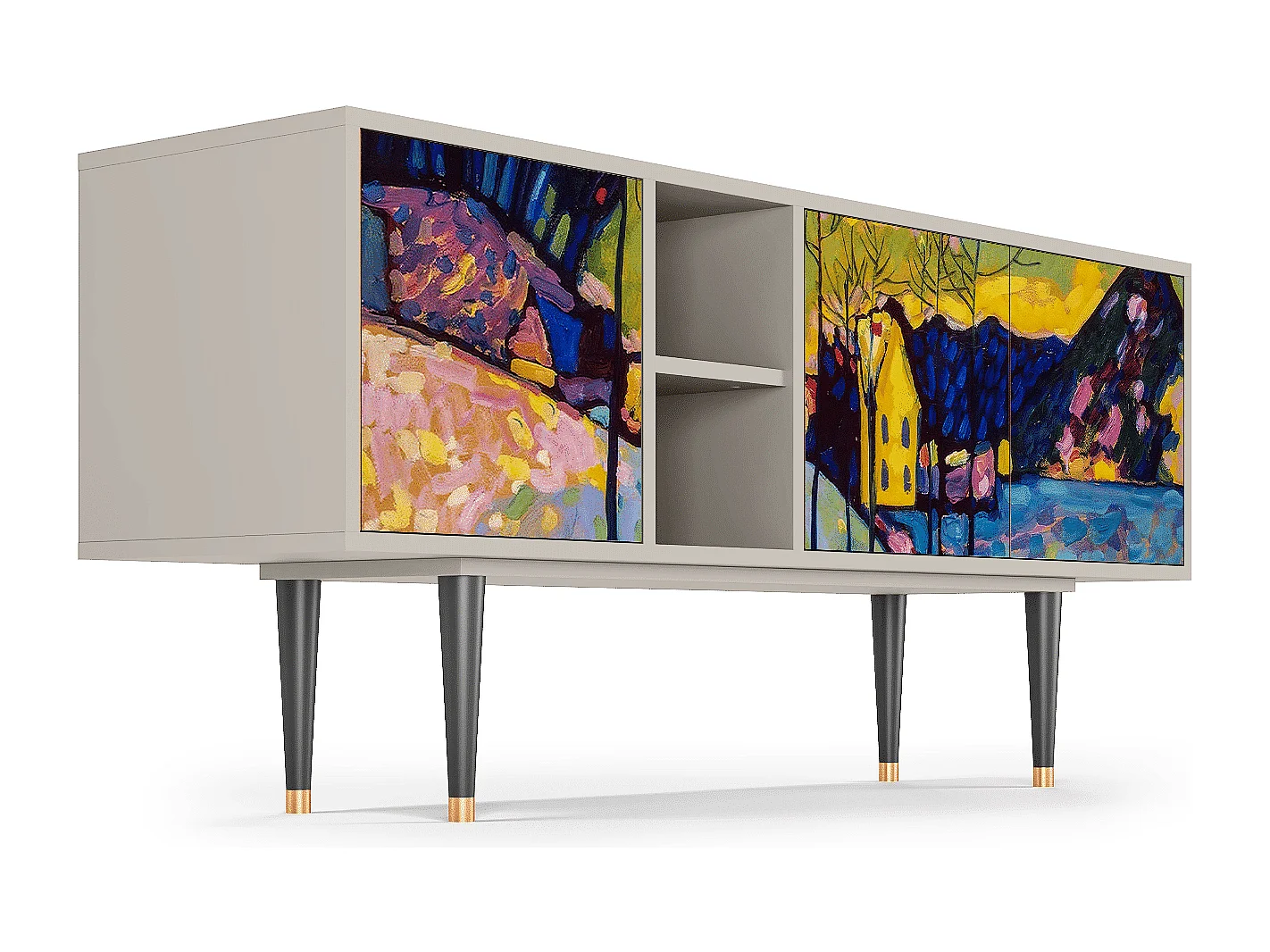 Meuble TV - 150х69х41 cm - T5 - Winter Landscape, Sable