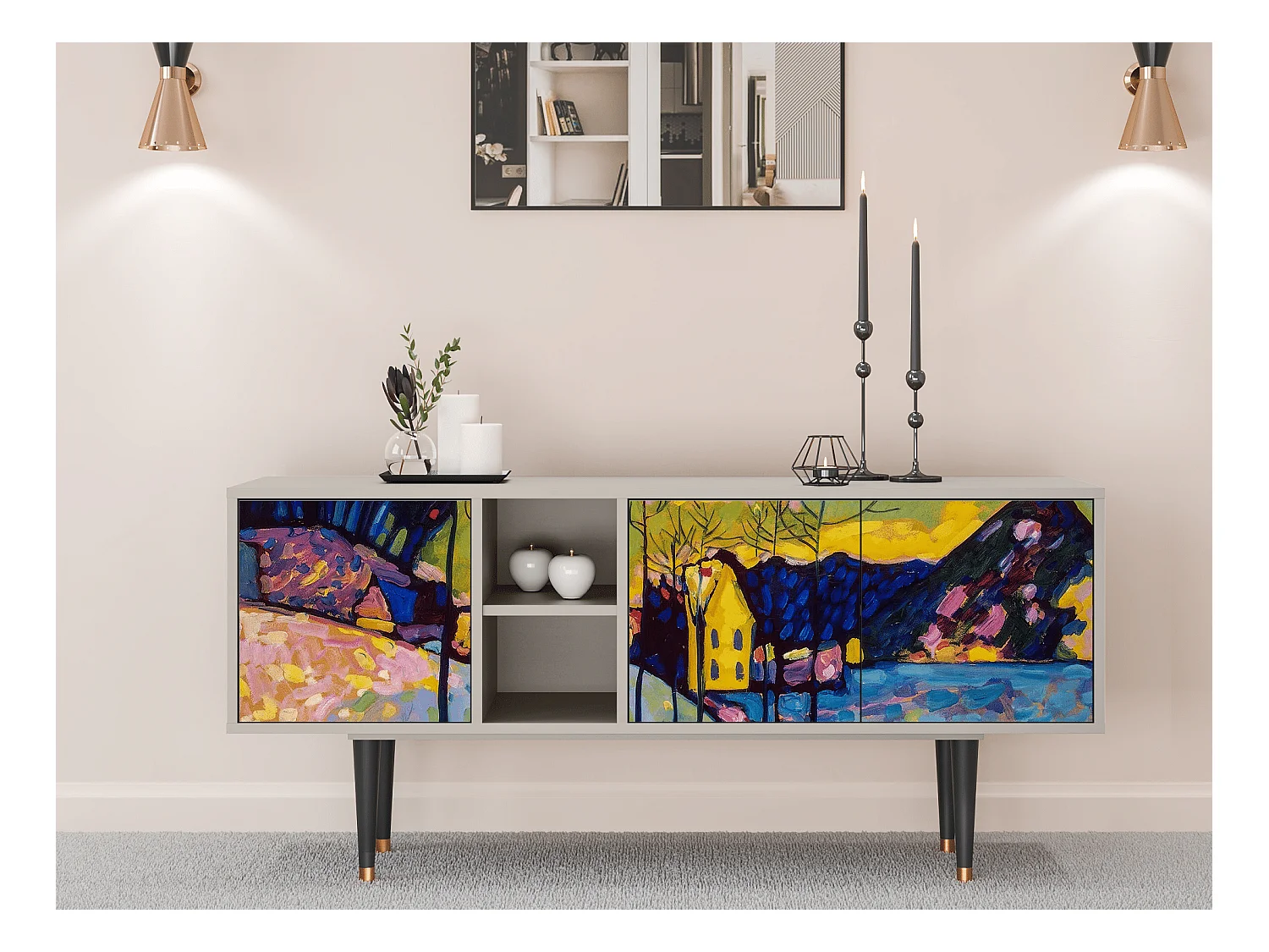 TV-Möbel - 150х69х41 cm - T5 - Winter Landscape, Sand