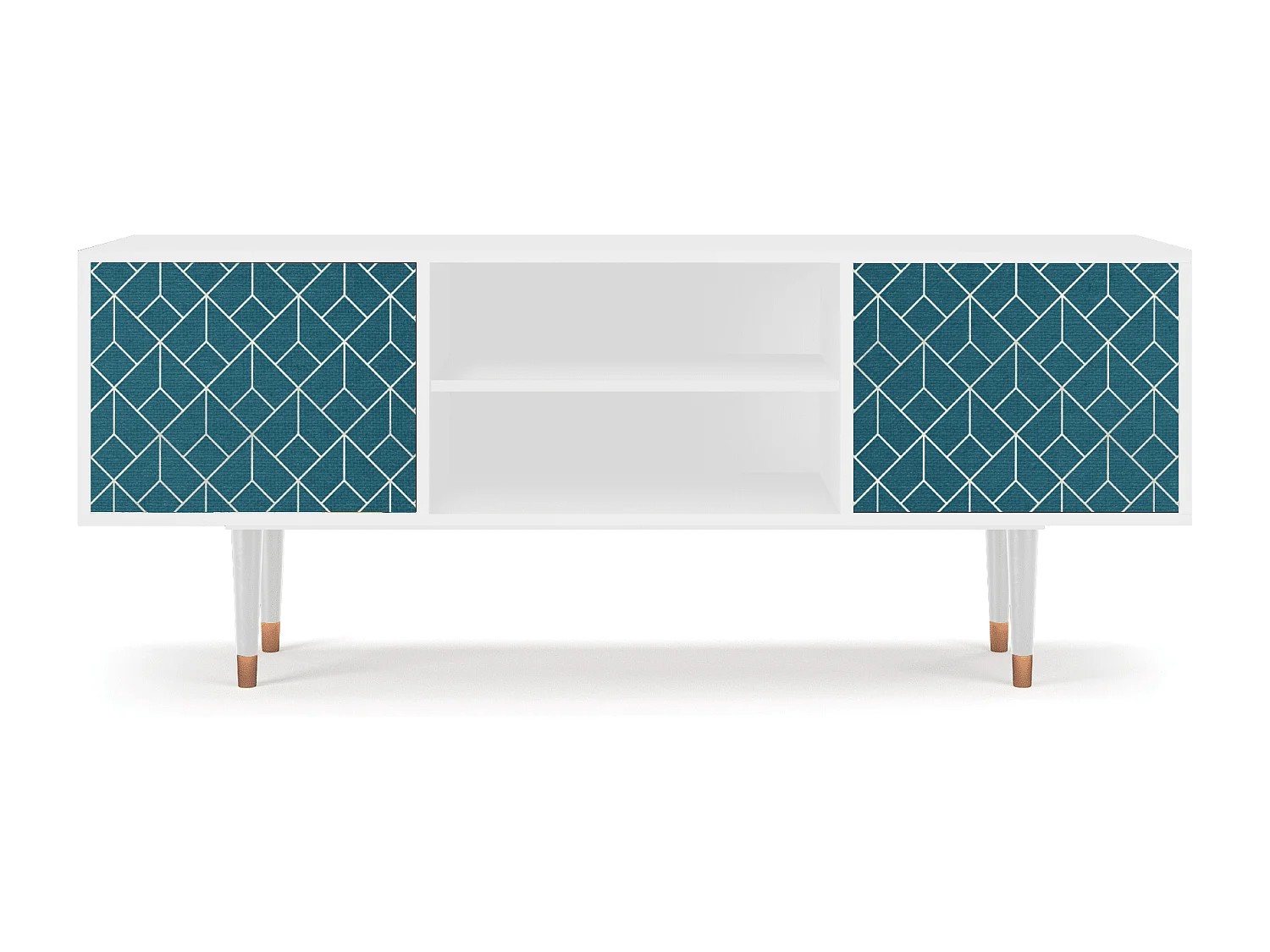 Mobile TV - 170х69х48 cm - T2 - Turquoise Geometry, Bianco