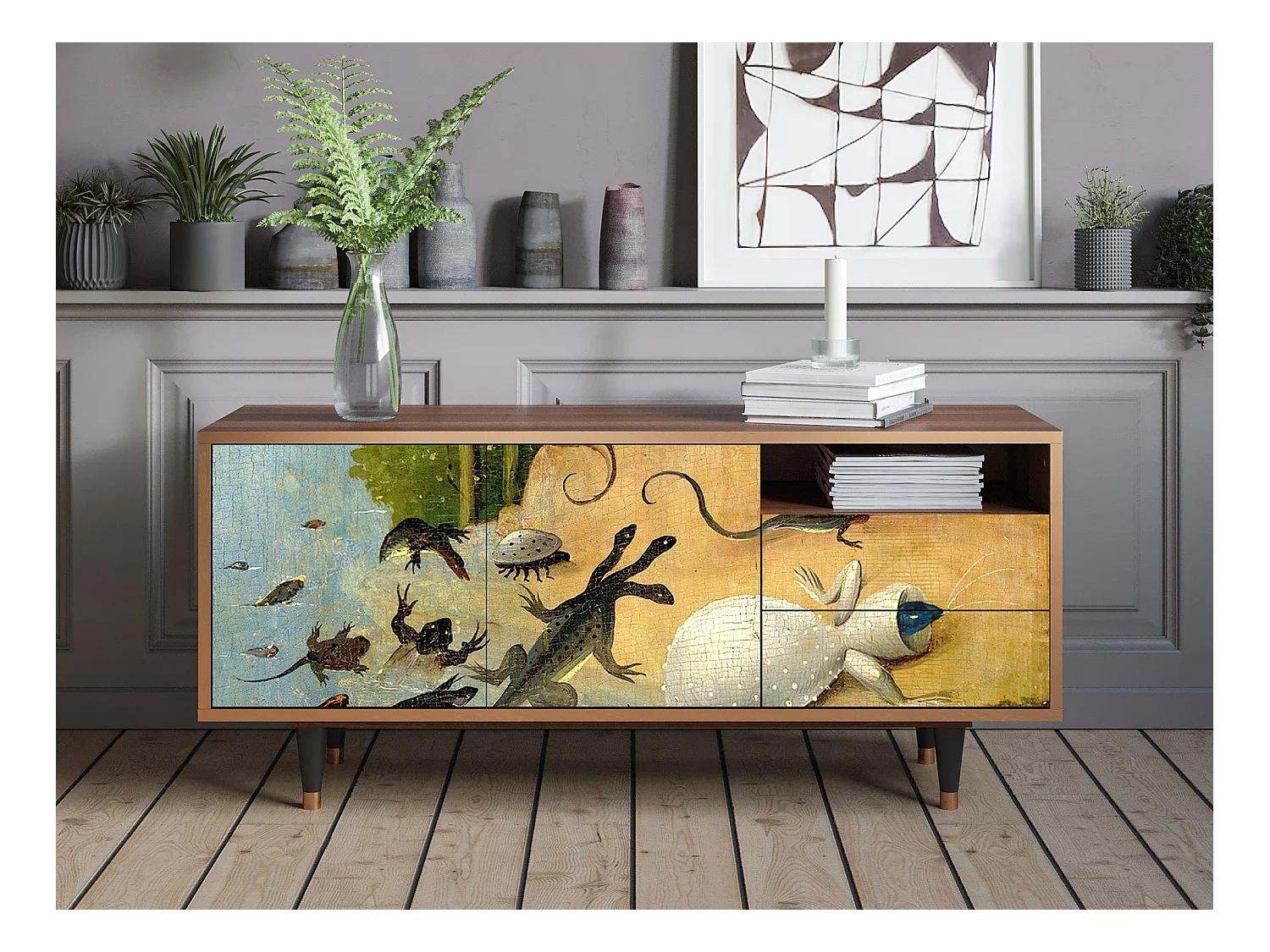 Mueble de TV - 125х56х41 cm - T7 - The Garden by Bosch, Nogal