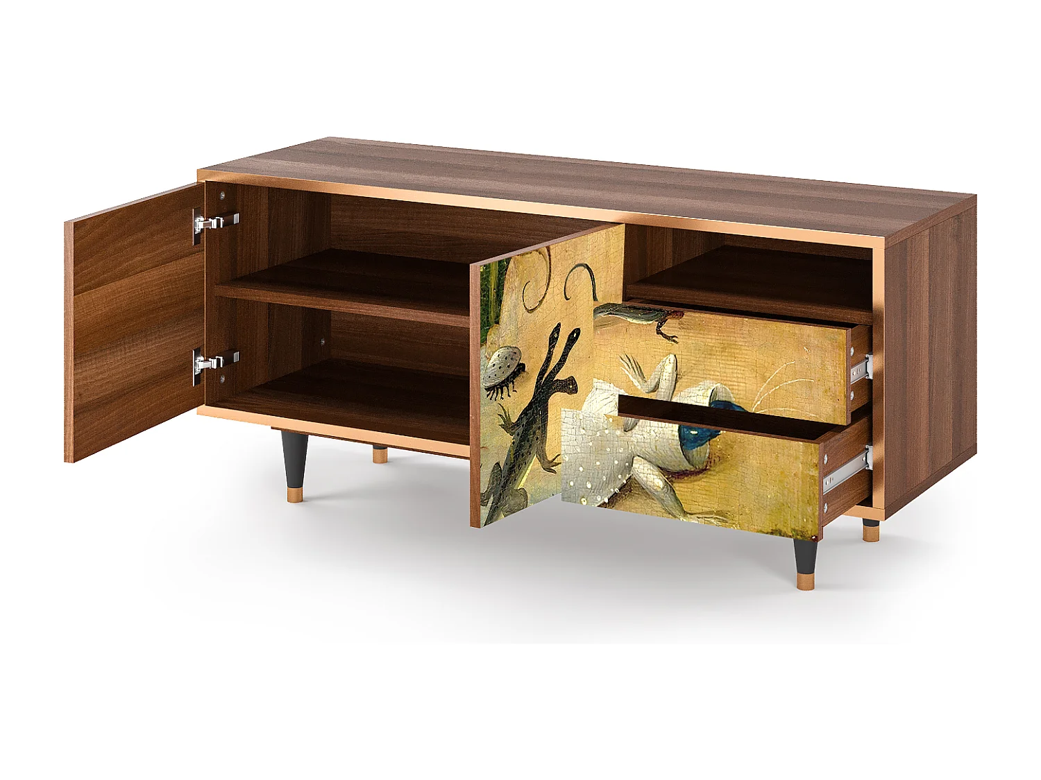 Szafka RTV - 125х56х41 cm - T7 - The Garden by Bosch, Orzech