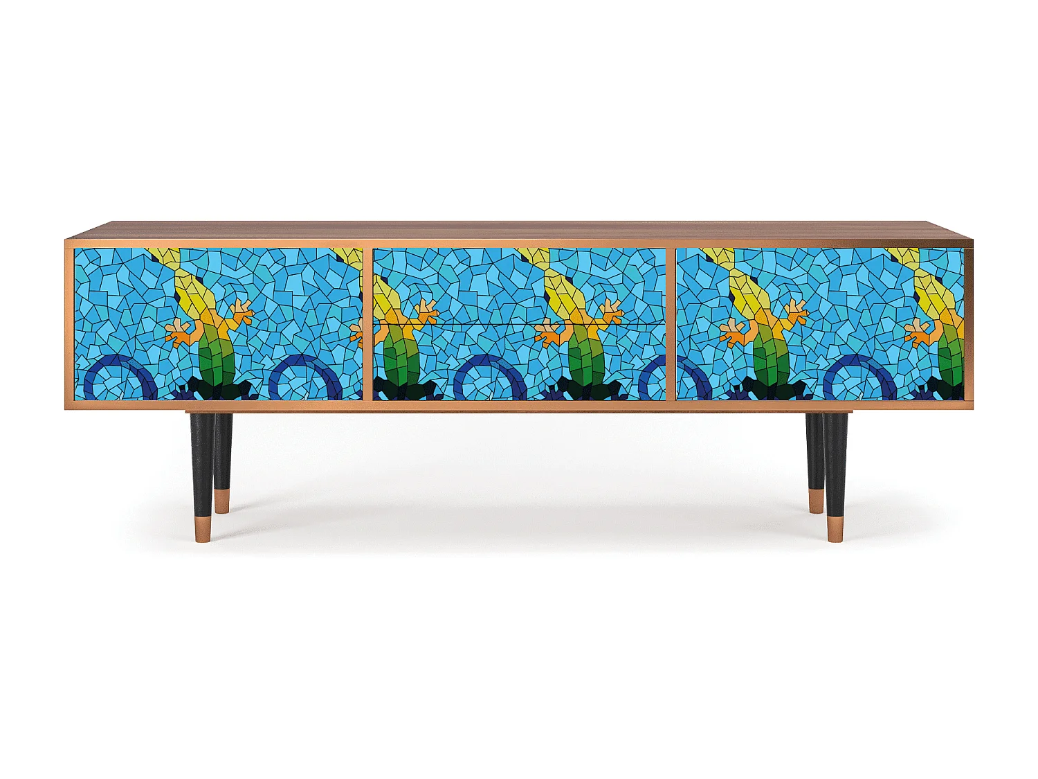 Meuble TV - 170х59х48 cm - T4 - Gaudi's Lizard, Noyer