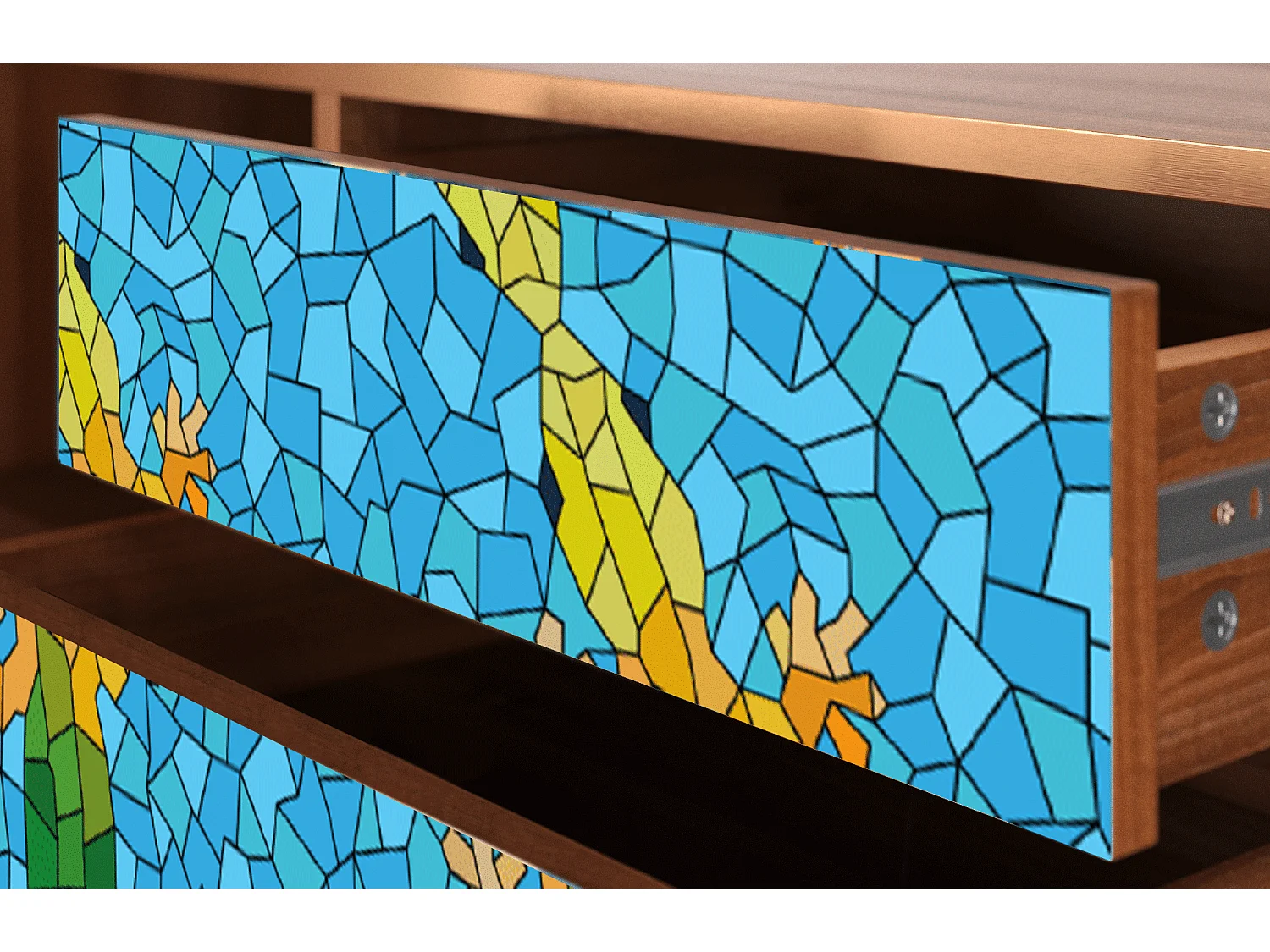 Meuble TV - 170х59х48 cm - T4 - Gaudi's Lizard, Noyer