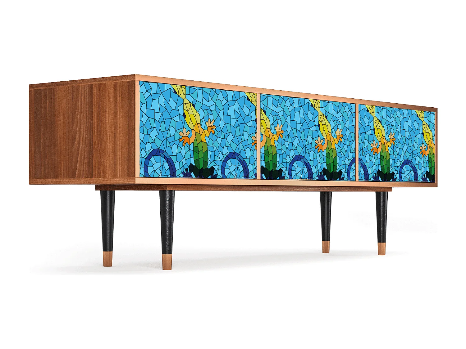 Mobile TV - 170х59х48 cm - T4 - Gaudi's Lizard, Noce