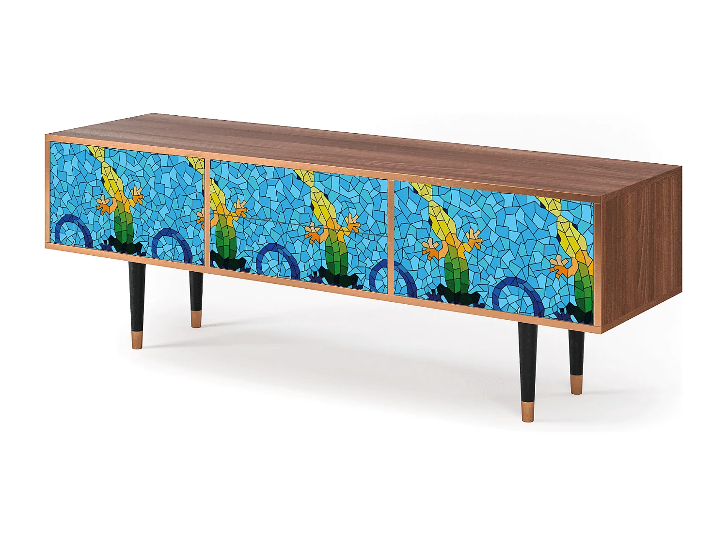 Mobile TV - 170х59х48 cm - T4 - Gaudi's Lizard, Noce