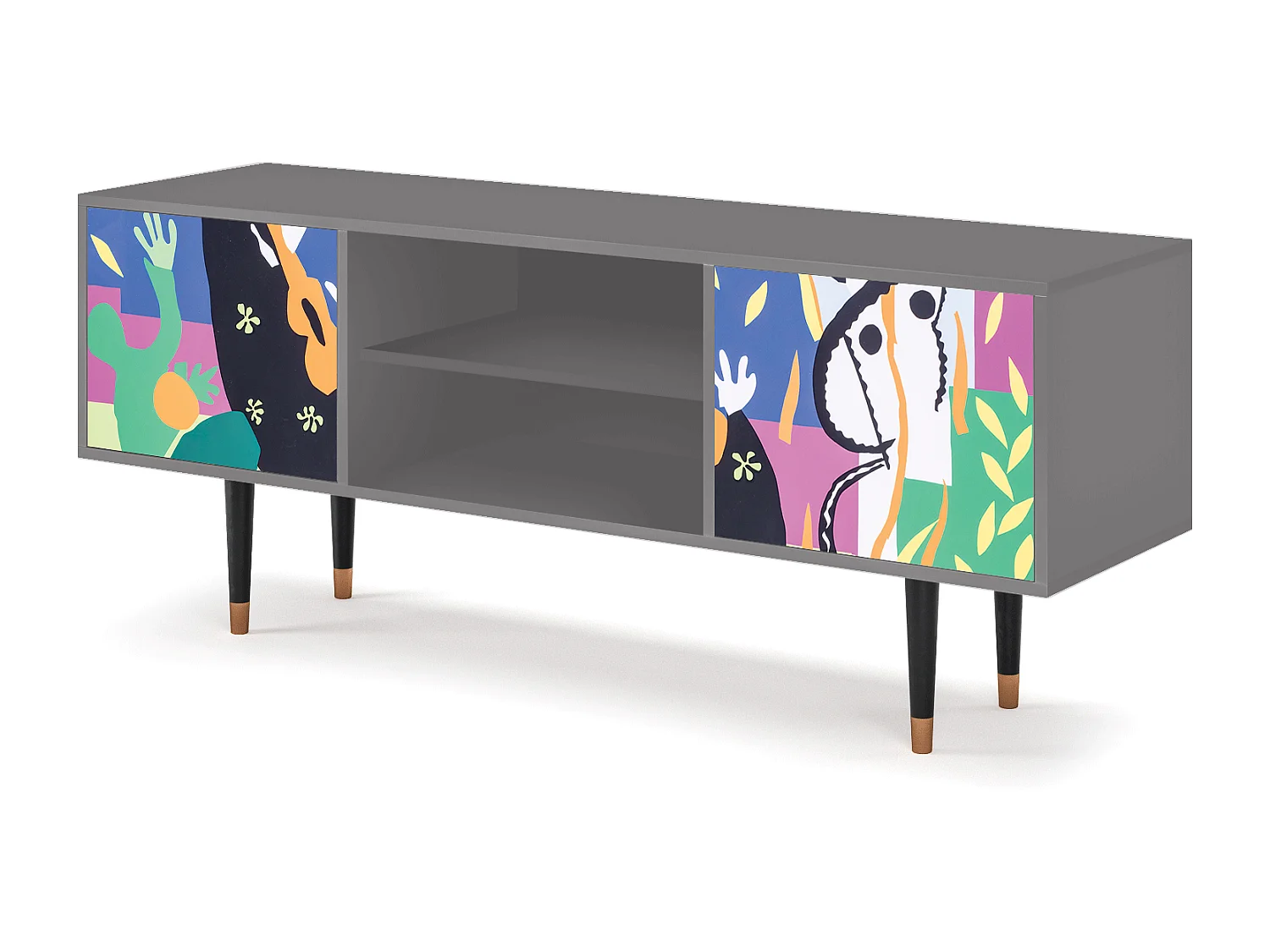 Szafka RTV - 170х69х48 cm - T2 - La Tristesse du Roi, Szary