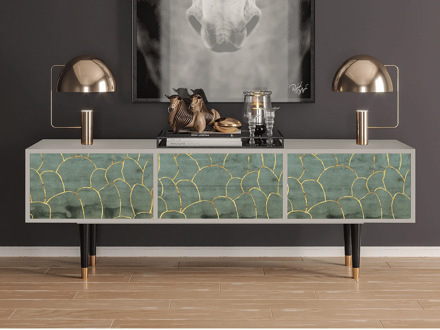 TV-Möbel - 170х59х48 cm - T4 - Magnificent Water Lily, Sand