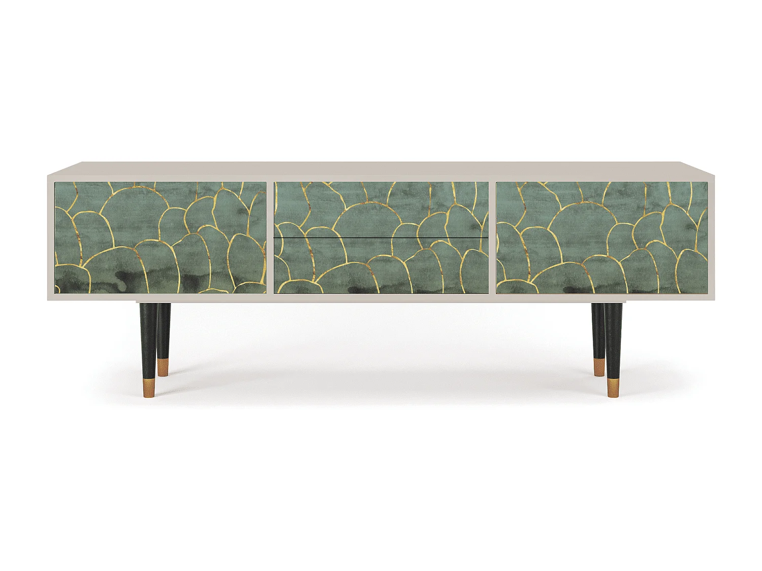 Szafka RTV - 170х59х48 cm - T4 - Magnificent Water Lily, Piaskowy